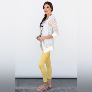 Eyelet evy’s tree Josie cream hooded zip up NWOT XL